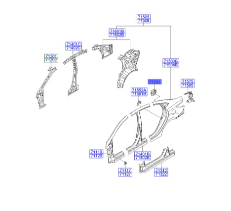 قاب داخل باک بنزین اکسنت  Hyundai/KIA Genuine Parts – MOBIS  715311R500