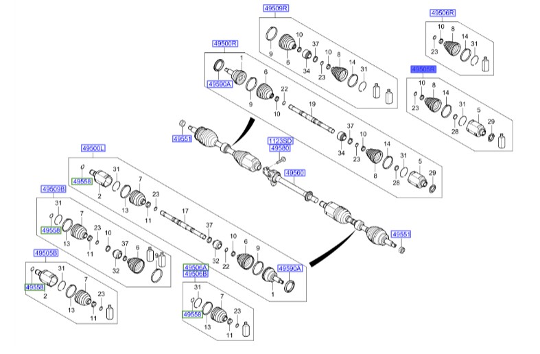 سرپلوس سمت گیربکس سمت راست سانتافه  Hyundai/KIA Genuine Parts – MOBIS     495822W650
