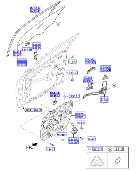 شیشه درب جلو چپ سوناتا_Hyundai/KIA Genuine Parts – MOBIS   LF   82410C1010 
