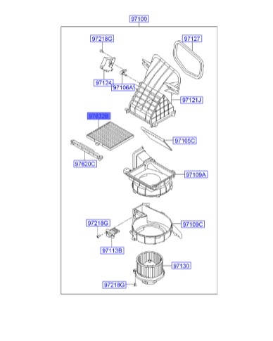 فیلتر پیکانتو اتاق Hyundai/KIA Genuine Parts – MOBIS    I10  9713307010 
