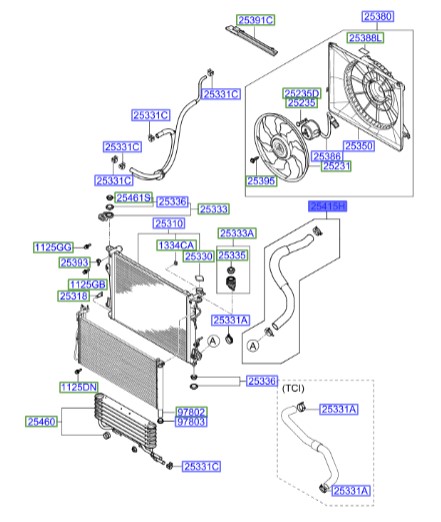 شلنگ پایین رادیاتور آزرا  Hyundai/KIA Genuine Parts – MOBIS  254153K200 