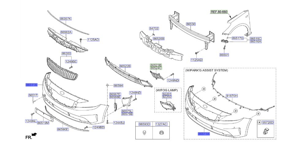 سپر جلو سراتو ۲۰۱۶ | سپر جلو | Genuine Parts | سراتو YD  86511A7810