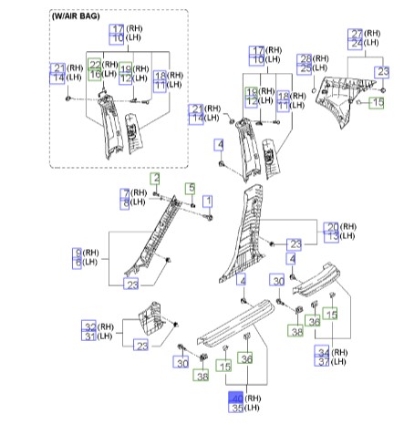 فلاپ رکاب داخلی راست سراتو 2007 | Hyundai/KIA Genuine Parts – MOBIS |858812F000NM