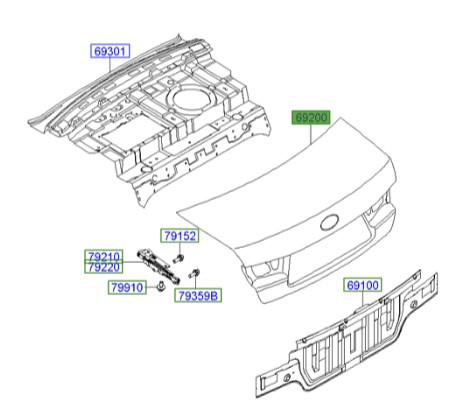 درب صندوق هیوندای سوناتا  Hyundai/KIA Genuine Parts – MOBIS  692003K021