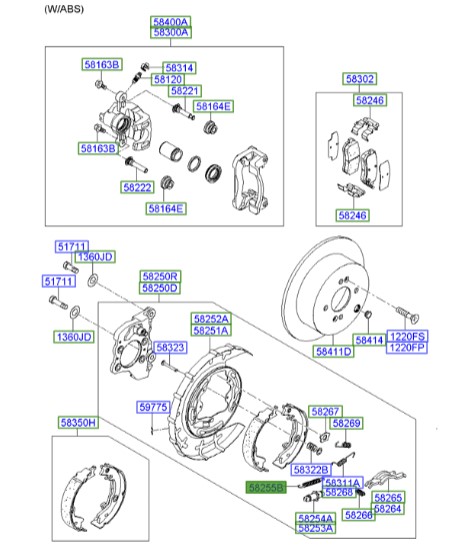 فنر لنت ترمز دستی Hyundai/KIA Genuine Parts – MOBIS    IX55   582551G300