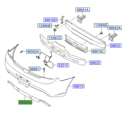 فلاپ زیر سپر عقب کوپه  Hyundai/KIA Genuine Parts – MOBIS  866902C700
