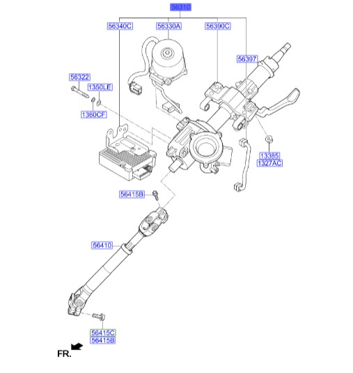 تلسکوپی فرمان سراتو YD| مجموعه میل فرمان|ستون فرمان |مجموعه ستون و میل فرمان | Hyundai/KIA Genuine Parts – MOBIS | سراتو YD | 56310A7200