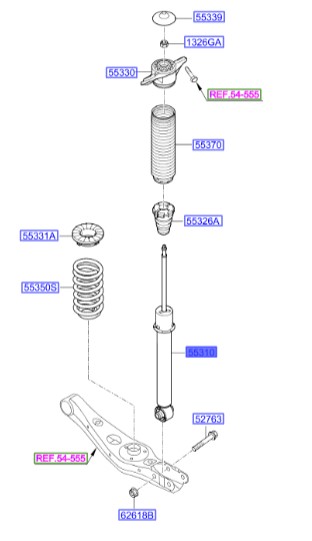 کمک فنر عقب توسان  Hyundai/KIA Genuine Parts – MOBIS   55311D3220 
