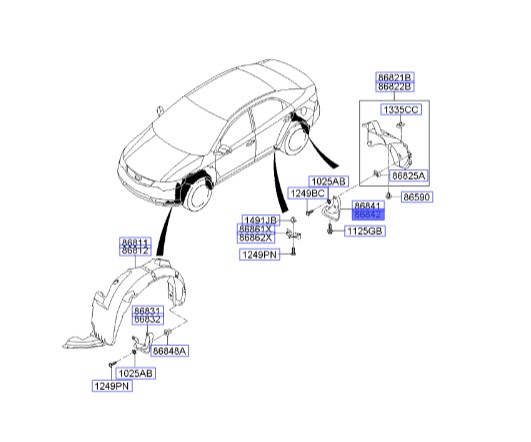 گل پخش کن عقب راست سراتو کوپه TD | 868421M300 | Hyundai/KIA Genuine Parts – MOBIS