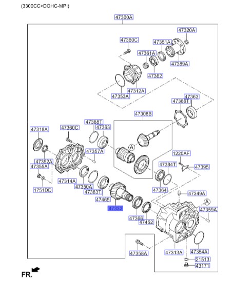 دنده کمک گیربکس سورنتو  Hyundai/KIA Genuine Parts – MOBIS  473323B510