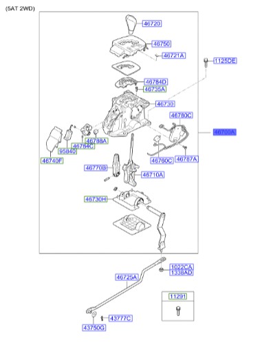 لیور دنده کوپه کامل جنسیس  Hyundai/KIA Genuine Parts – MOBIS  467002M7509