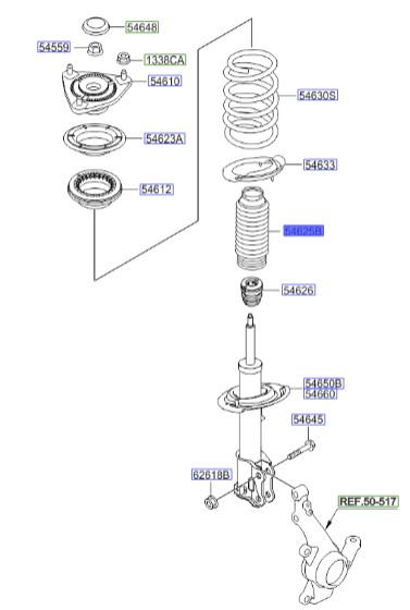 گرد گیر کمک جلو i30 سراتوHyundai/KIA Genuine Parts – MOBIS  54625a6000 yd