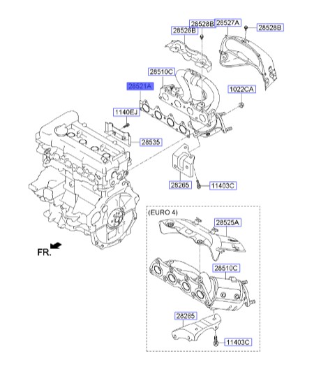 واشر منیفولد دود سراتو | واشر منیفولد اگزوز | واشر منیفولد خروجی | Hyundai/KIA Genuine Parts – MOBIS | سراتو | 285212B400