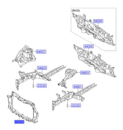 سینی جلو بدنه Hyundai/KIA Genuine Parts – MOBIS  I20  641011J500 