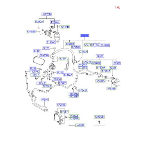 شلنگ هیدرولیک کوپه  Hyundai/KIA Genuine Parts – MOBIS   575102C200 