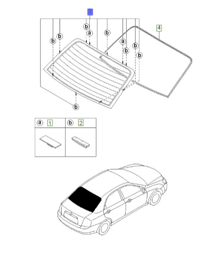 شیشه عقب ساده سراتو 2007 | Hyundai/KIA Genuine Parts | سراتو LD مدل 2007 تا 2009  871102F080