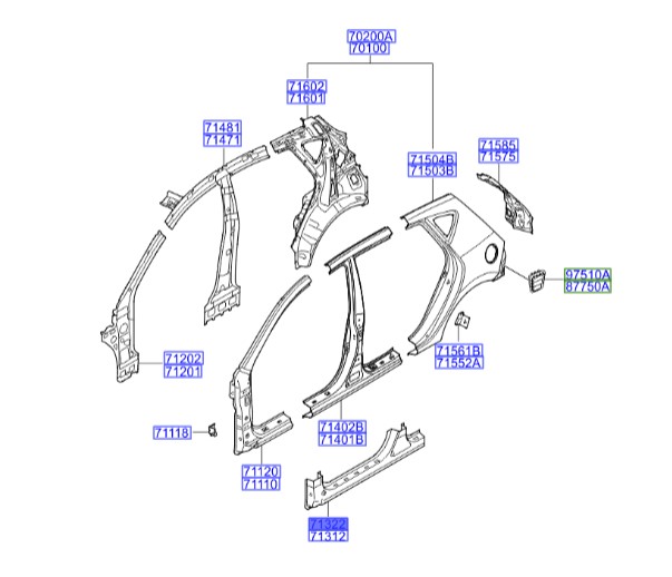 رکاب راست فلزی  Hyundai/KIA Genuine Parts – MOBIS  I30  713222LA00