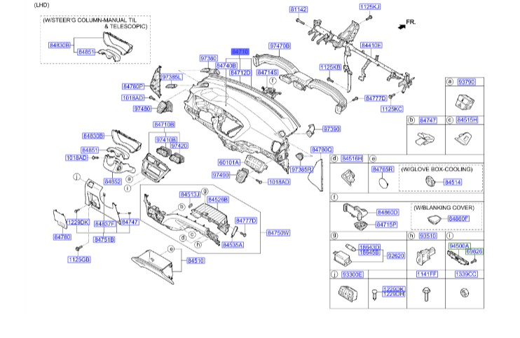 داشبورد Hyundai/KIA Genuine Parts – MOBIS I20   84710C8050