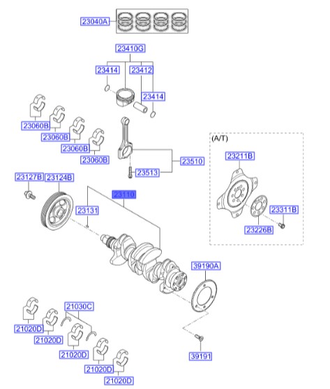 میل لنگ توسان  Hyundai/KIA Genuine Parts – MOBIS   231102E510 