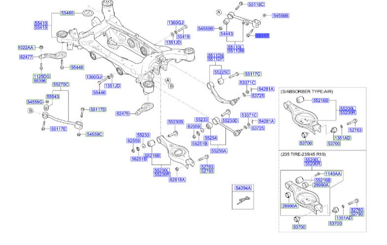 پیچ مندل عقب جنسیس 551173m000 Hyundai / KIA Genuine Parts – MOBIS