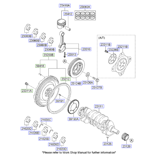 پیستون و گژن پین کیا سراتو | Hyundai/KIA Genuine Parts | سراتو TD مدل 2010 سایپایی و وارداتی – سراتو کوپه TD مدل 2010 تا 2013 – توسان ix35 LM مدلهای 2010 تا 2016  234102G010