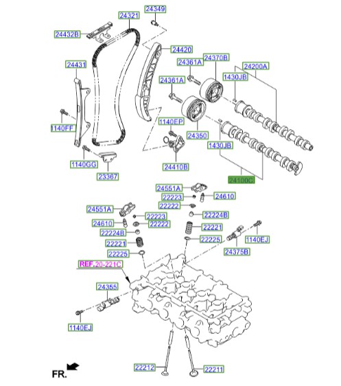 میل سوپاپ هوا هیوندای Hyundai/KIA Genuine Parts – MOBIS  I20  2410003051