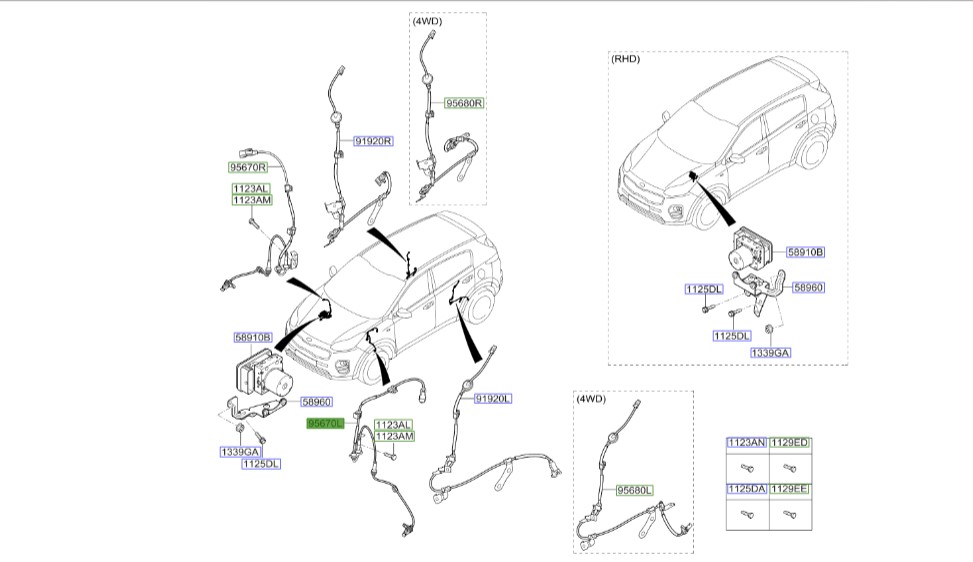 ای بی اس جلو چپ اسپورتیج | Hyundai/KIA Genuine Parts | اسپورتیج QL مدل 2016 تا 2021 – توسان TL مدل 2017