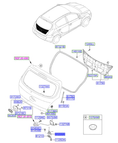 قفل درب صندوق هیوندای I20  812301J0  Hyundai/KIA Genuine Parts – MOBIS20