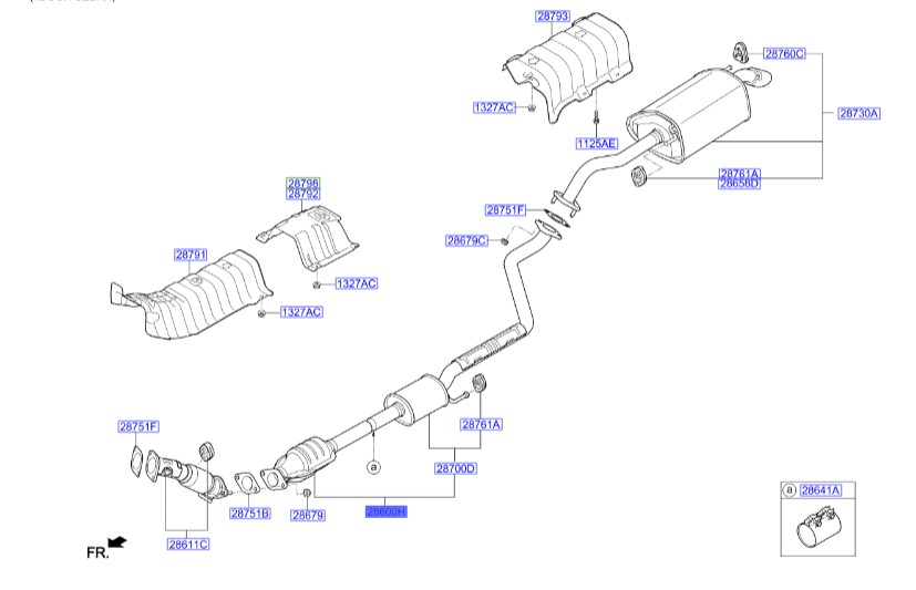 اگزوز میانی کیا سراتو اصلی موبیس | Hyundai/KIA Genuine Parts – MOBIS | سراتو YD سدان 2.0 لیتری | کد فنی 28600A7520