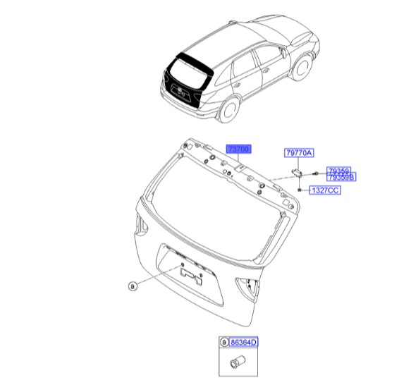 درب پشت هیوندای Hyundai/KIA Genuine Parts – MOBIS  IX55  737003J050