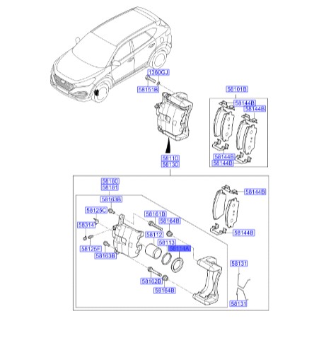 گردگیر کمک عقب سوناتا  Hyundai/KIA Genuine Parts – MOBIS     553163K050