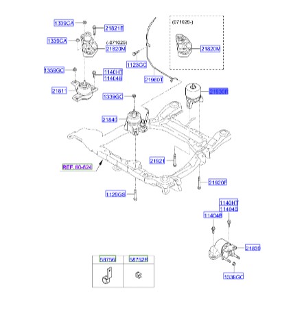 دسته موتور عقب هیوندای Hyundai/KIA Genuine Parts – MOBIS  IX55  219303J500