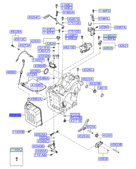 کارتل گیربکس سوناتا  Hyundai/KIA Genuine Parts – MOBIS    452833A200