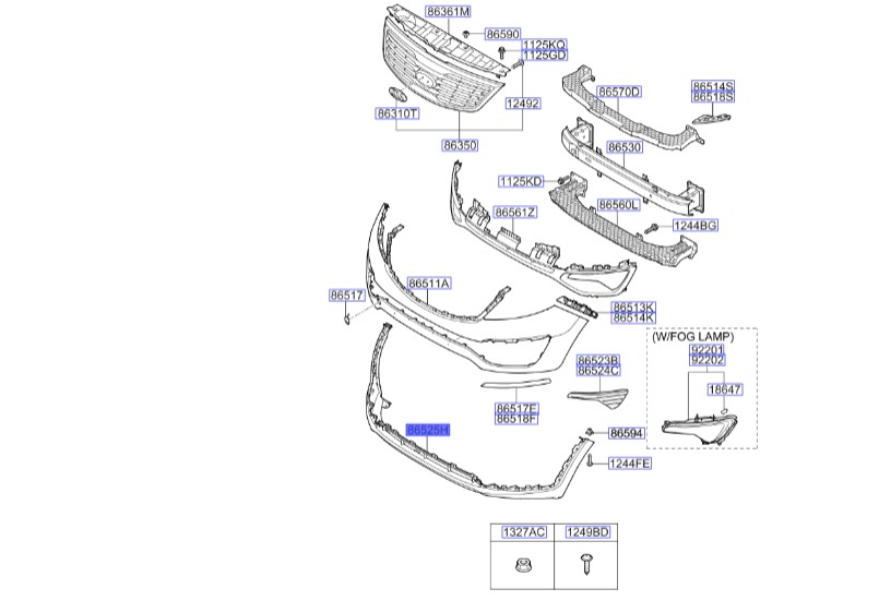 کاور زیرسپر جلو اسپورتیج 2012 | Hyundai/KIA Genuine Parts | اسپورتیج SL مدل 2010 تا 2016