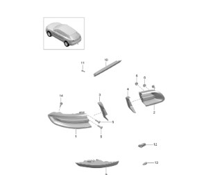 چراغ عقب سمت چپ بخش داخلی پورشه ماکان اورجینال