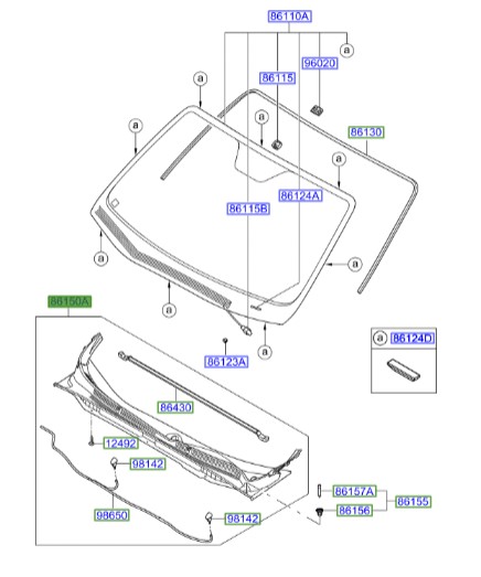 سینی زیر شیشه جلو Hyundai/KIA Genuine Parts – MOBIS  IX55  861503J001 