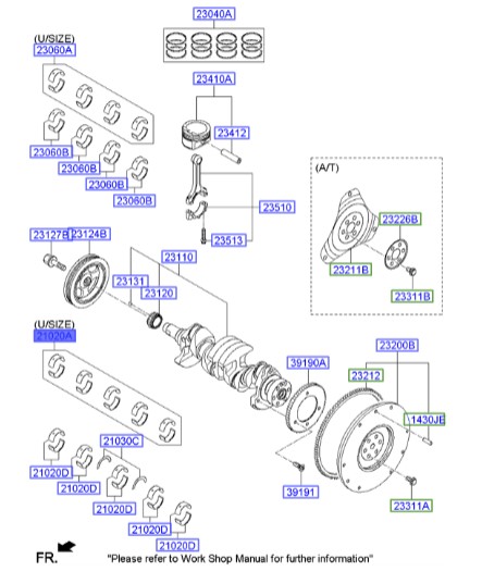 یاتاقان ثابت Hyundai/KIA Genuine Parts – MOBIS  I20 210202B911 