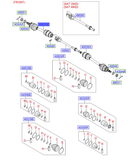 پلوس راست سانتافه  Hyundai/KIA Genuine Parts – MOBIS  495002B510 