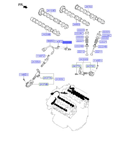 شیر کنترل روغن راست سورنتو  | Hyundai/KIA Genuine Parts | کارنیوال VQ  – سورنتو XM  – آزرا HG  – جنسیس BH – جنسیس کوپه BK – سانتافه CM 