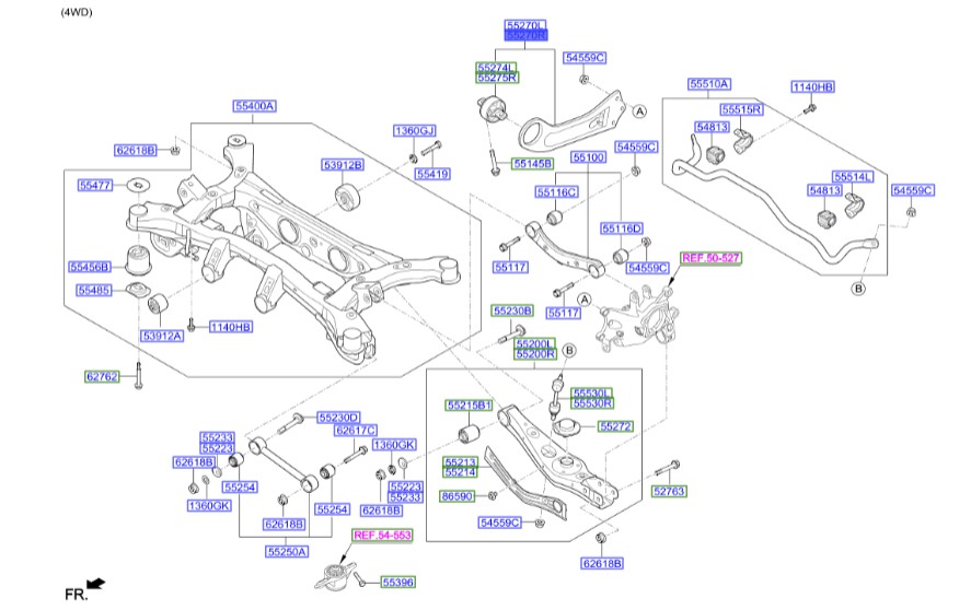 مندل عقب راست توسان  Hyundai/KIA Genuine Parts – MOBIS   55280D3050 