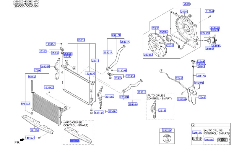 بادگیر رادیاتور هیوندای جنسیس  Hyundai/KIA Genuine Parts – MOBIS    291353M010