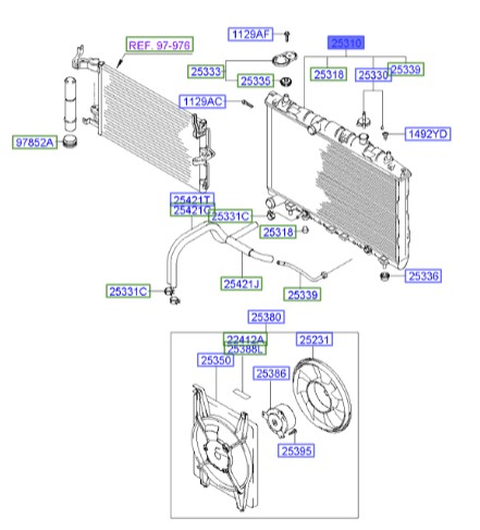 رادیاتور آب آوانته   Hyundai/KIA Genuine Parts – MOBIS    253102D100 