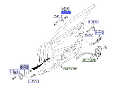 شستی دستگیره درب جلو چپ | Hyundai/KIA Genuine Parts – MOBIS | 826521M240