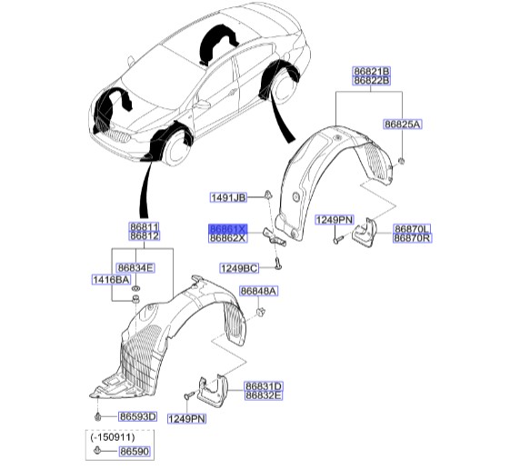 گل پخش کن عقب چپ جلویی سراتو YD | 86861A7100 | Hyundai/KIA Genuine Parts – MOBIS      