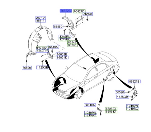 شل گیر چرخ عقب راست سراتو 2007 | Hyundai/KIA Genuine Parts | سراتو مدل 2007 تا 2009  868222F501