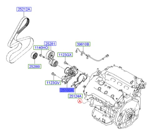 واتر پمپ سانتافه  Hyundai/KIA Genuine Parts – MOBIS   251003E000 
