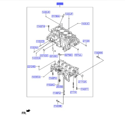 بلوک سیلندر توسان | 3D1132EU01 | Hyundai/KIA Genuine Parts – MOBIS