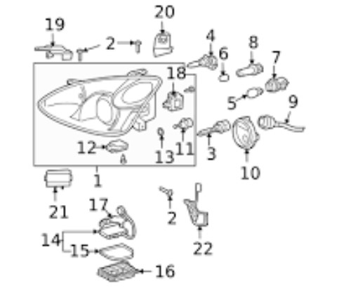 چراغ جلو راست لکسوس RX350  811450E240