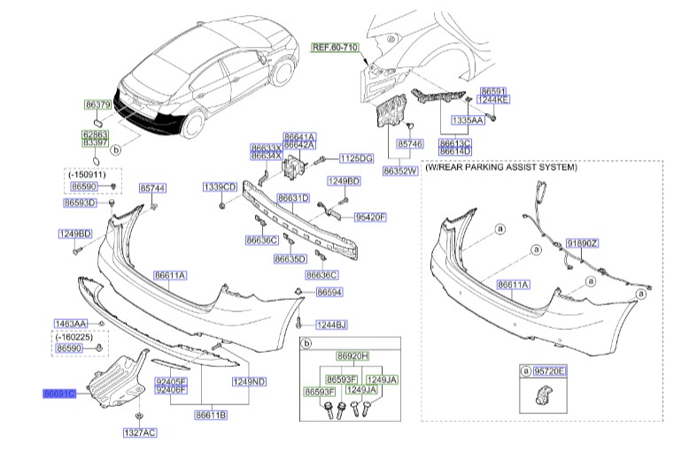 کاور پایینی سپر عقب سراتو 2015 | Hyundai/KIA Genuine Parts | سراتو YD مدل 2014 تا 2018   86690A7000