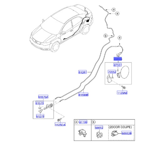 درب بیرونی باک بنزین سراتو | درب باک بنزین | کاور بیرونی درب باک | Hyundai/KIA Genuine Parts – MOBIS | 695101M000